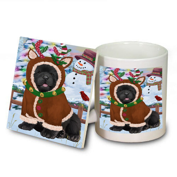Christmas Gingerbread House Candyfest Chow Chow Dog Mug and Coaster Set MUC56299