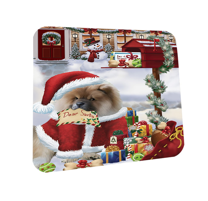 Chow Chow Dog Dear Santa Letter Christmas Holiday Mailbox Coasters Set of 4 CST53850
