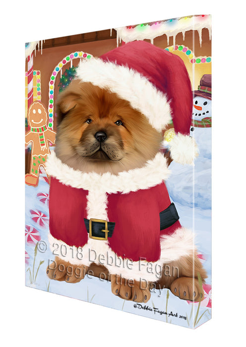 Christmas Gingerbread House Candyfest Chow Chow Dog Canvas Print Wall Art Décor CVS128996