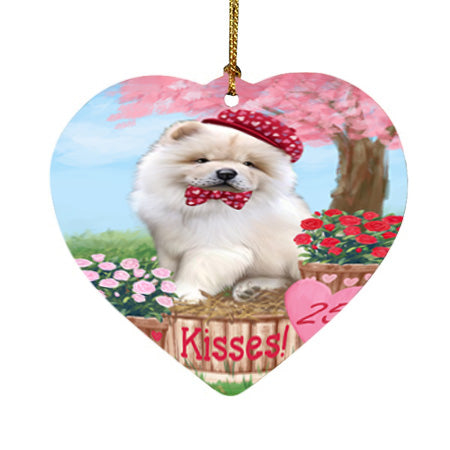 Rosie 25 Cent Kisses Chow Chow Dog Heart Christmas Ornament HPOR56199