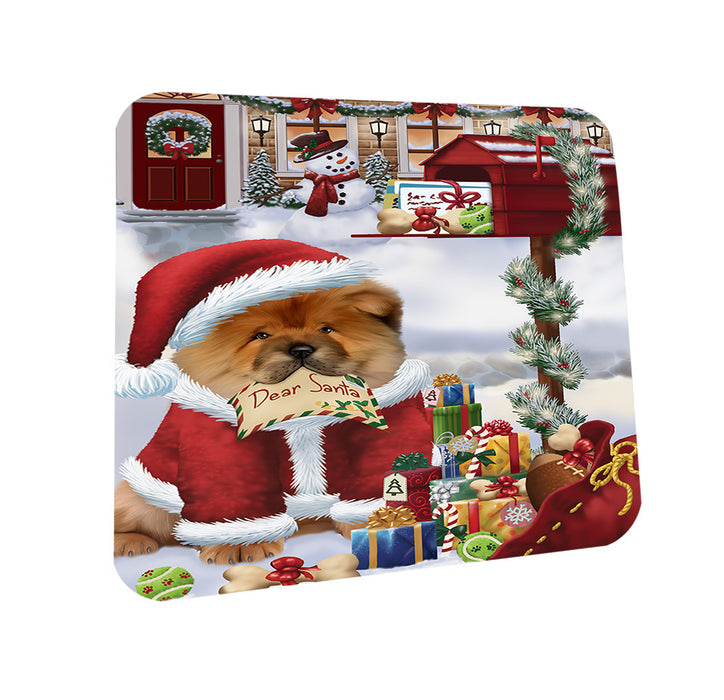 Chow Chow Dog Dear Santa Letter Christmas Holiday Mailbox Coasters Set of 4 CST53851