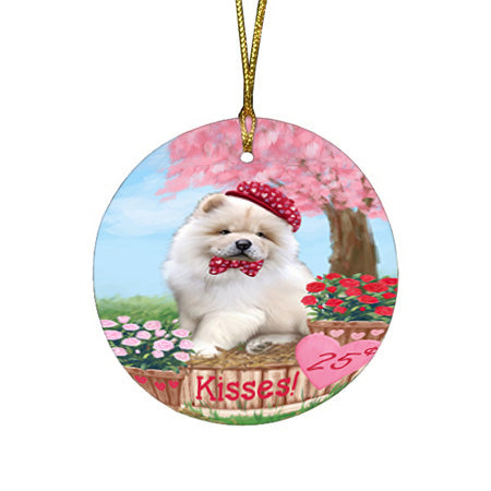 Rosie 25 Cent Kisses Chow Chow Dog Round Flat Christmas Ornament RFPOR56199