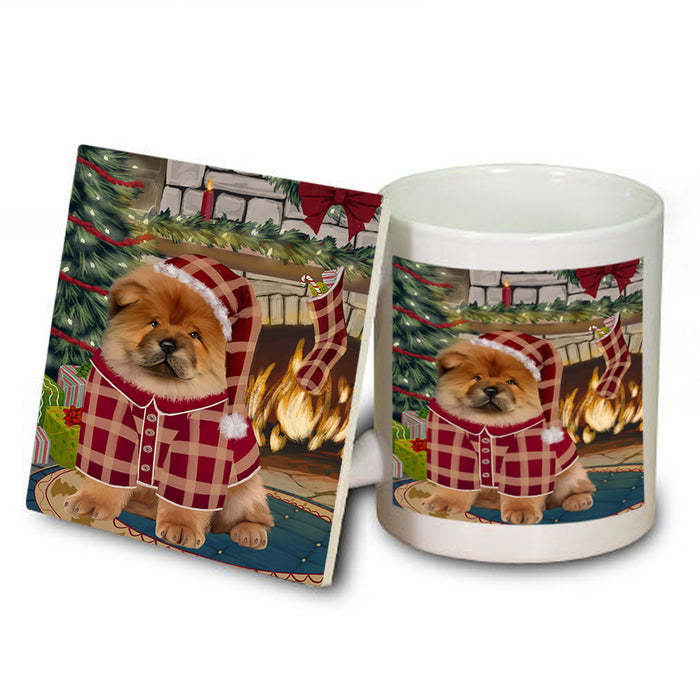 The Stocking was Hung Chow Chow Dog Mug and Coaster Set MUC55270