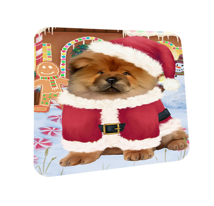 Christmas Gingerbread House Candyfest Chow Chow Dog Coasters Set of 4 CST56266