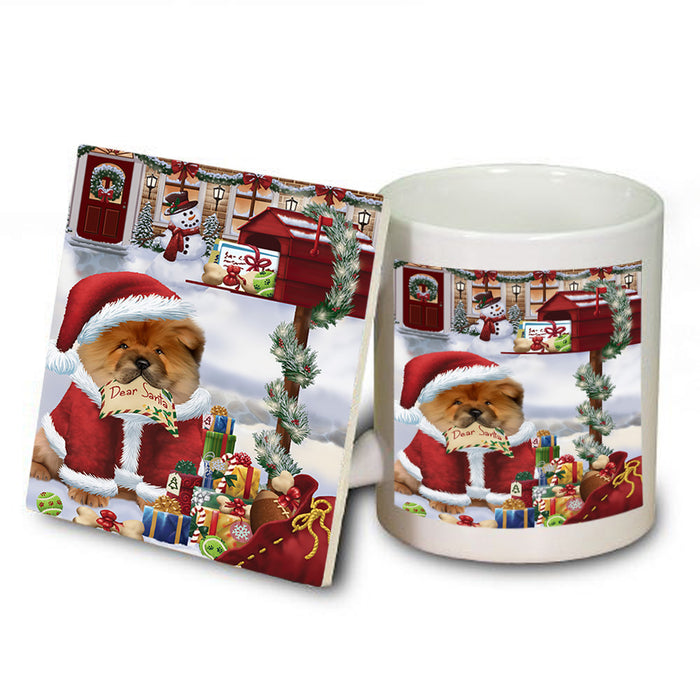 Chow Chow Dog Dear Santa Letter Christmas Holiday Mailbox Mug and Coaster Set MUC53885