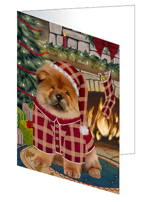 The Stocking was Hung Border Collie Dog Handmade Artwork Assorted Pets Greeting Cards and Note Cards with Envelopes for All Occasions and Holiday Seasons GCD70214