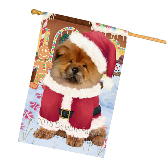 Christmas Gingerbread House Candyfest Chow Chow Dog House Flag FLG56992