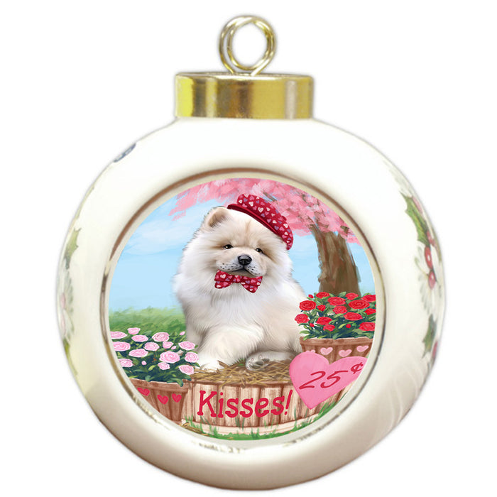 Rosie 25 Cent Kisses Chow Chow Dog Round Ball Christmas Ornament RBPOR56199