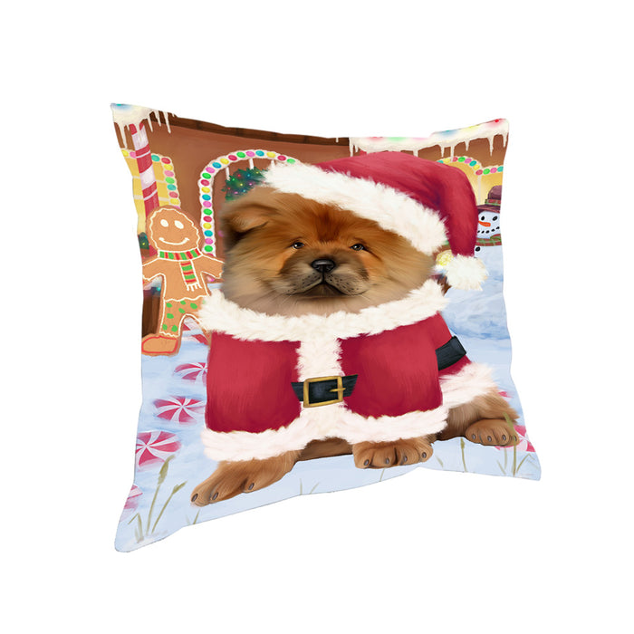 Christmas Gingerbread House Candyfest Chow Chow Dog Pillow PIL79524