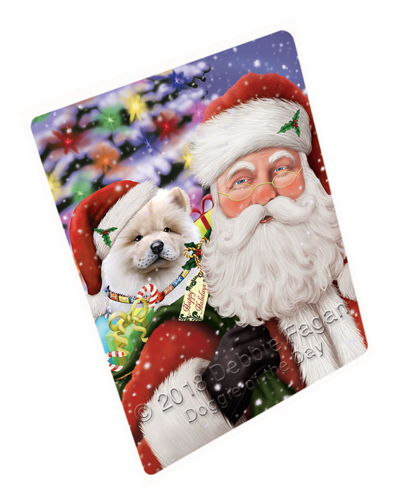 Santa Carrying Chow Chow Dog and Christmas Presents Large Refrigerator / Dishwasher Magnet RMAG84780