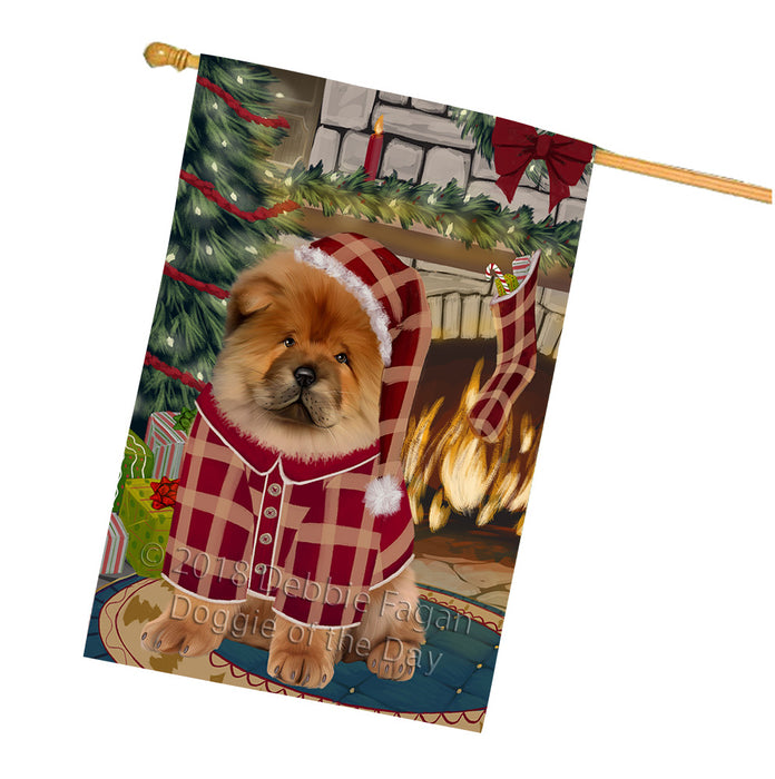 The Stocking was Hung Chow Chow Dog House Flag FLG55707
