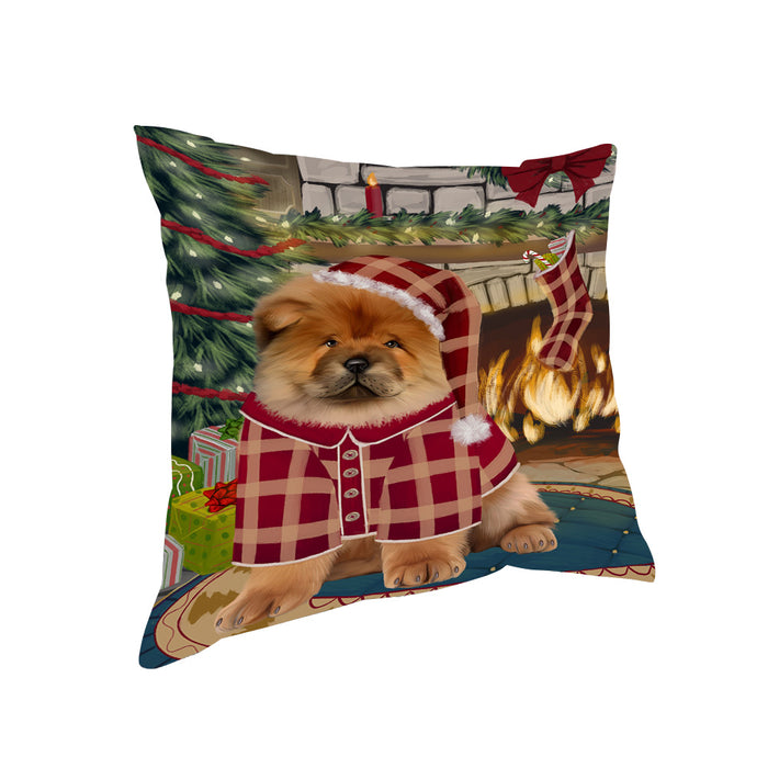 The Stocking was Hung Chow Chow Dog Pillow PIL70040