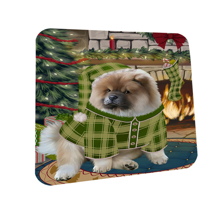 The Stocking was Hung Chow Chow Dog Coasters Set of 4 CST55237