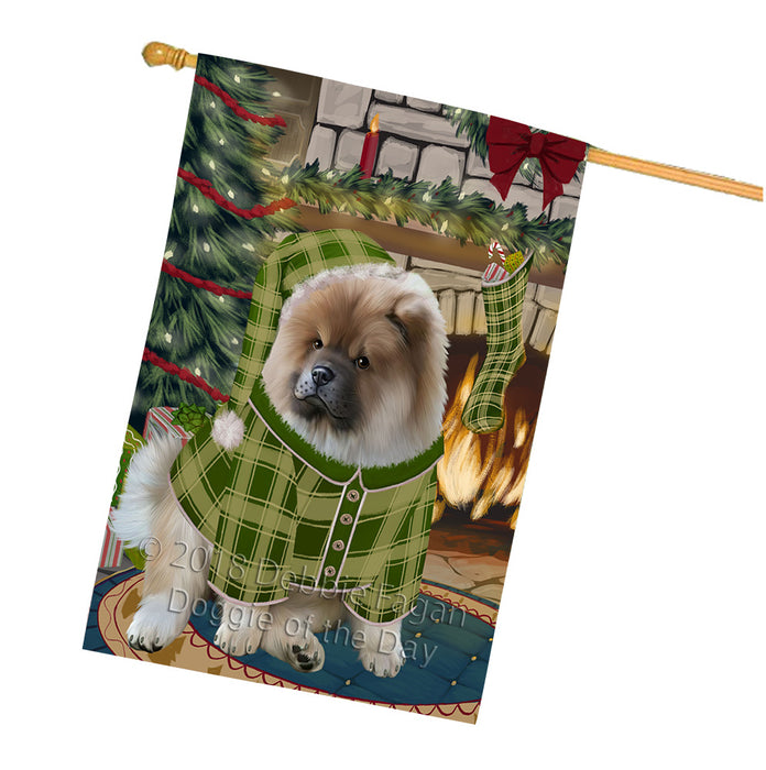 The Stocking was Hung Chow Chow Dog House Flag FLG55708