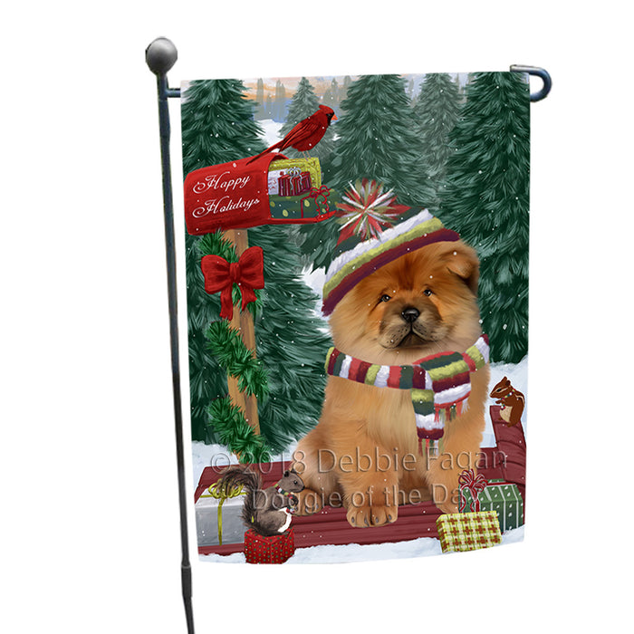 Merry Christmas Woodland Sled Chow Chow Dog Garden Flag GFLG55196