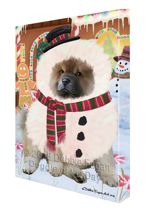 Christmas Gingerbread House Candyfest Chow Chow Dog Canvas Print Wall Art Décor CVS129005