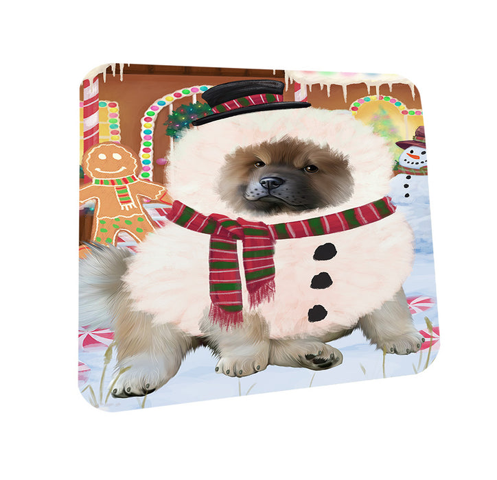 Christmas Gingerbread House Candyfest Chow Chow Dog Coasters Set of 4 CST56267