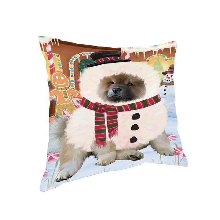 Christmas Gingerbread House Candyfest Chow Chow Dog Pillow PIL79528