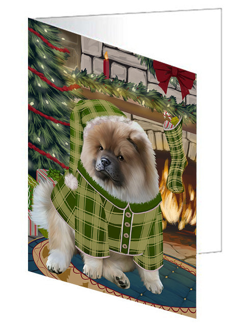 The Stocking was Hung Border Collie Dog Handmade Artwork Assorted Pets Greeting Cards and Note Cards with Envelopes for All Occasions and Holiday Seasons GCD70211