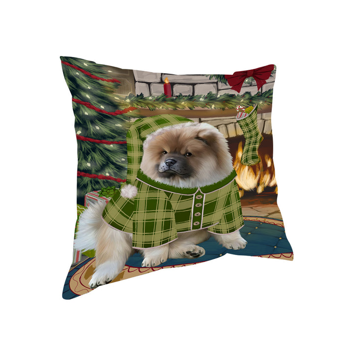 The Stocking was Hung Chow Chow Dog Pillow PIL70044
