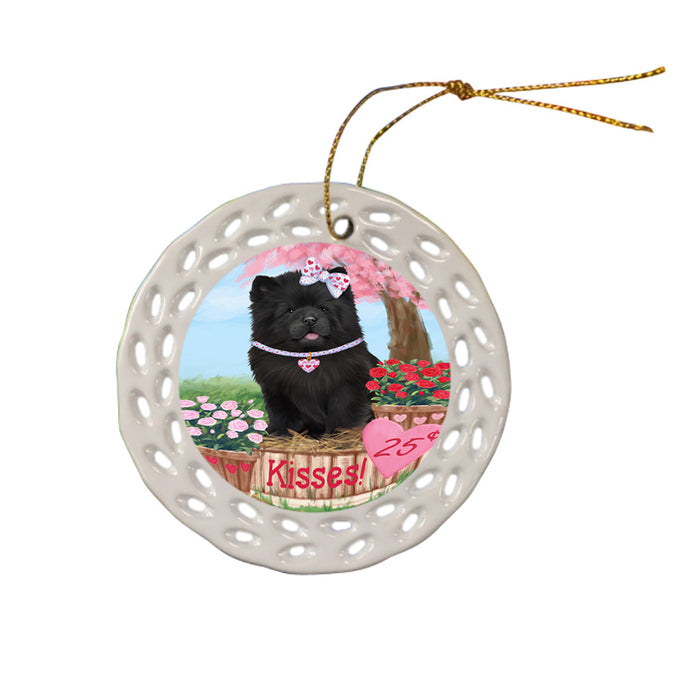 Rosie 25 Cent Kisses Chow Chow Dog Ceramic Doily Ornament DPOR56200