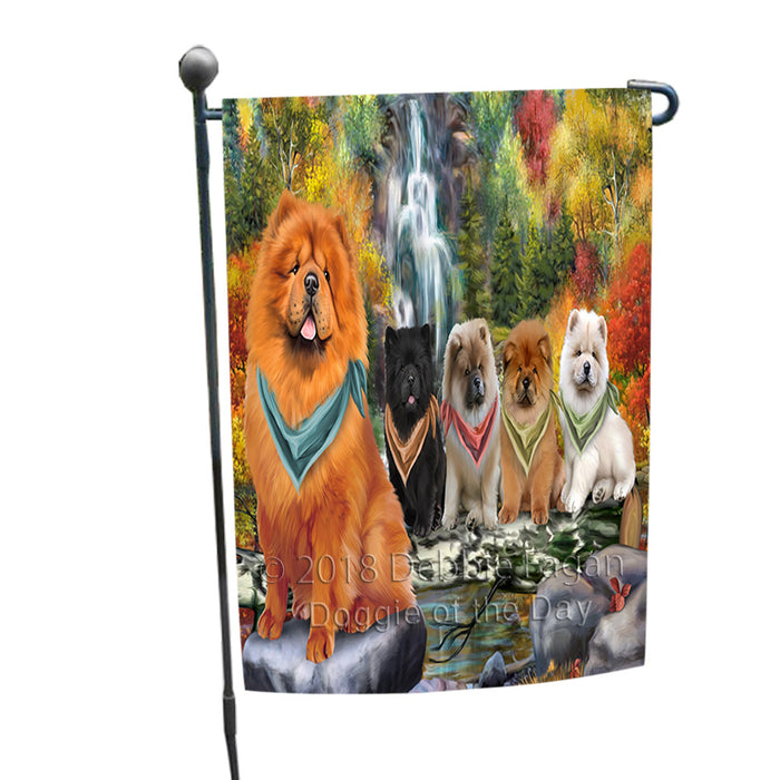 Scenic Waterfall Chow Chow Dog Garden Flag GFLG49569