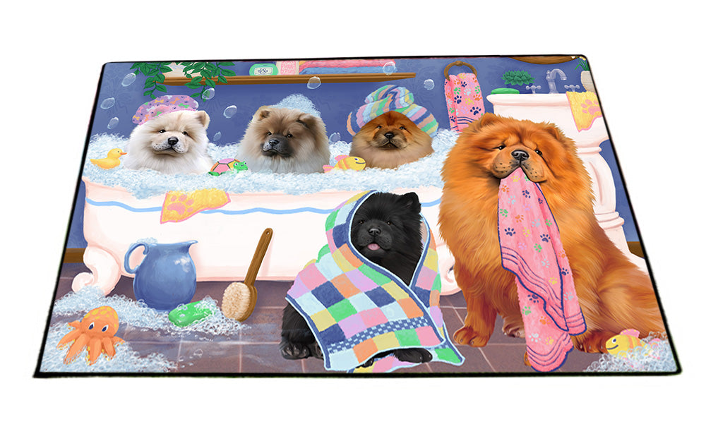 Rub A Dub Dogs In A Tub Chow Chows Dog Floormat FLMS53526