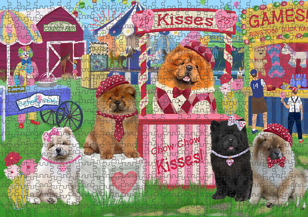 Carnival Kissing Booth Chow Chows Dog Puzzle with Photo Tin PUZL91516