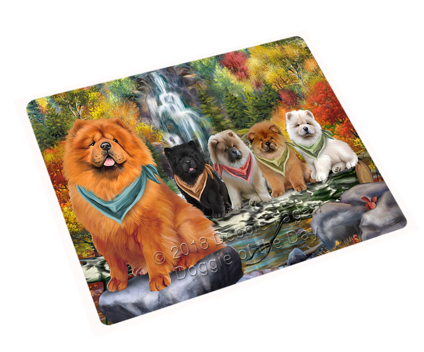 Scenic Waterfall Chow Chow Dog Large Refrigerator / Dishwasher Magnet RMAG58176