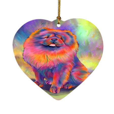 Paradise Wave Chow Chow Dog Heart Christmas Ornament HPOR57059
