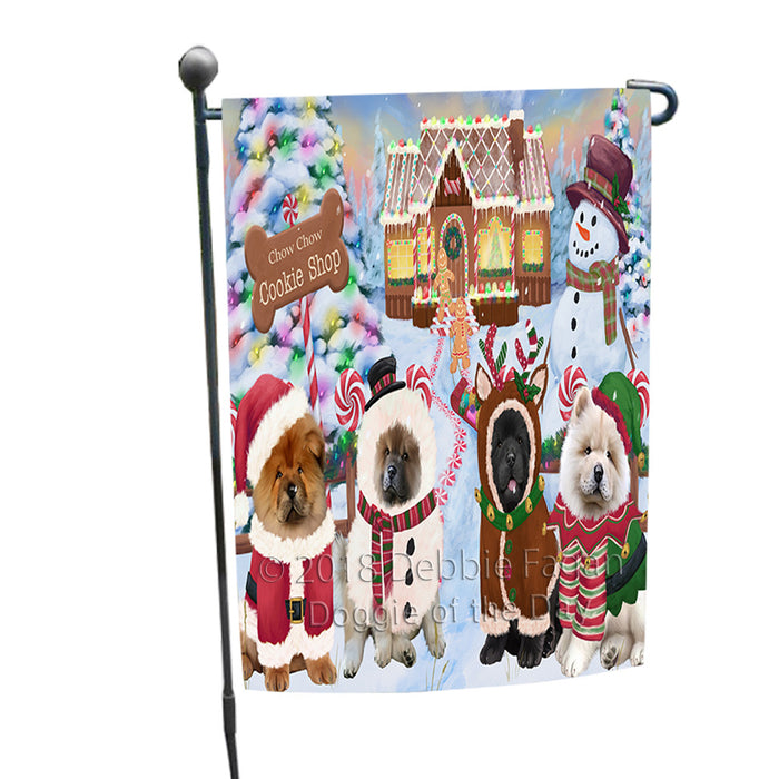 Holiday Gingerbread Cookie Shop Chow Chows Dog Garden Flag GFLG56941