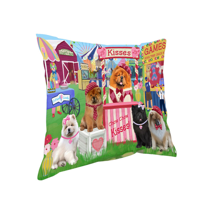 Carnival Kissing Booth Chow Chows Dog Pillow PIL77604