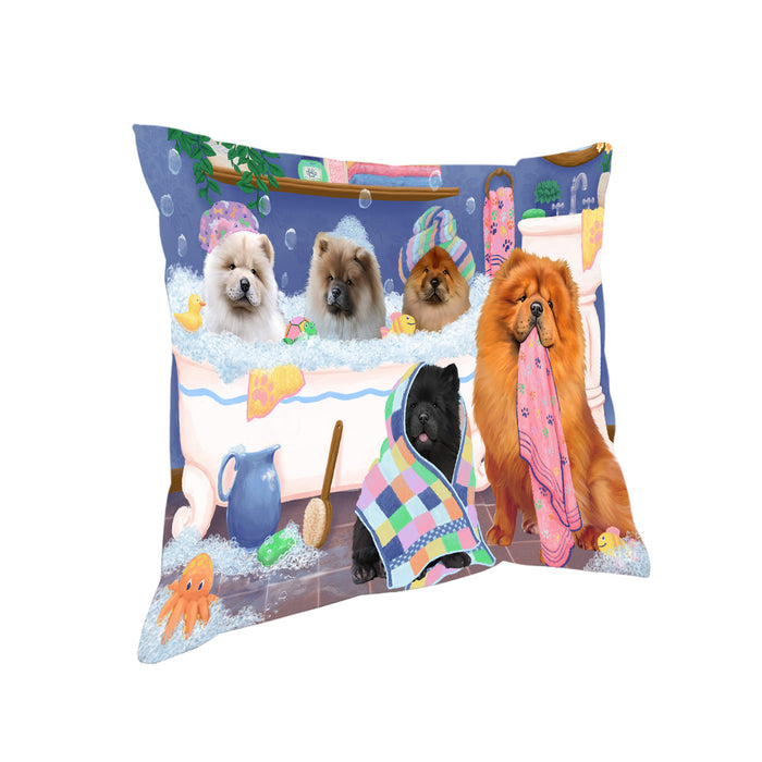 Rub A Dub Dogs In A Tub Chow Chows Dog Pillow PIL81416