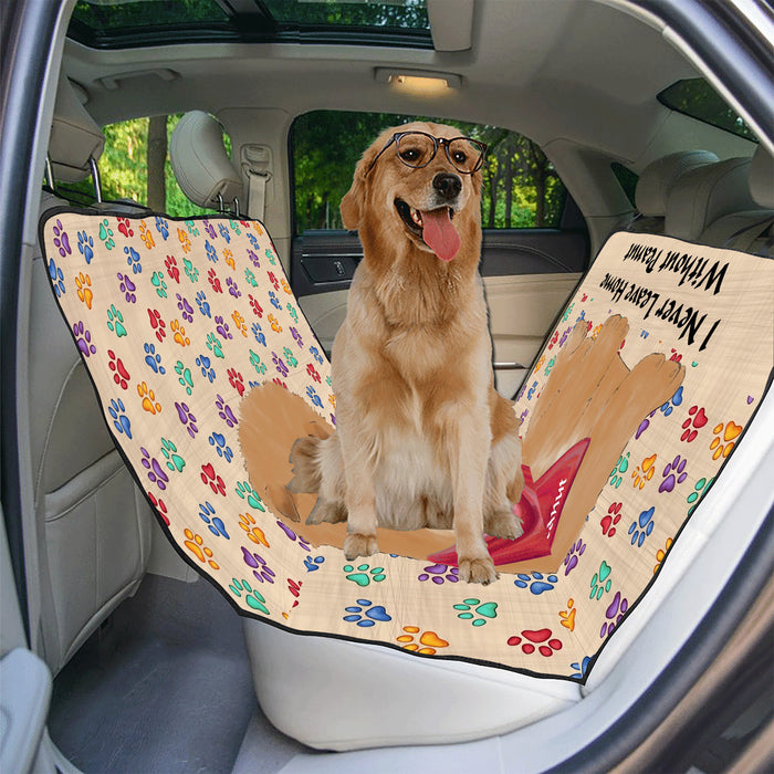 Personalized I Never Leave Home Paw Print Chow Chow Dogs Pet Back Car Seat Cover