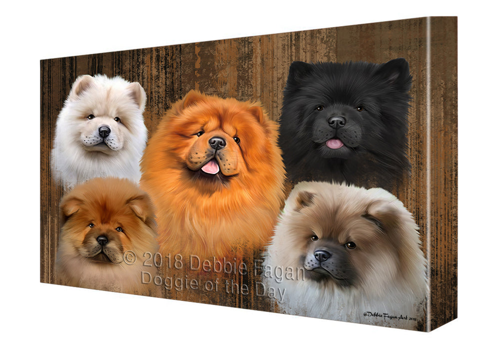 Rustic 5 Chow Chows Dog Canvas Wall Art CVS61590