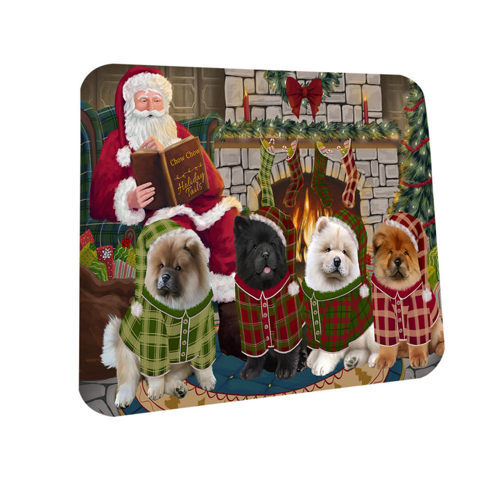 Christmas Cozy Holiday Tails Chow Chows Dog Coasters Set of 4 CST55075