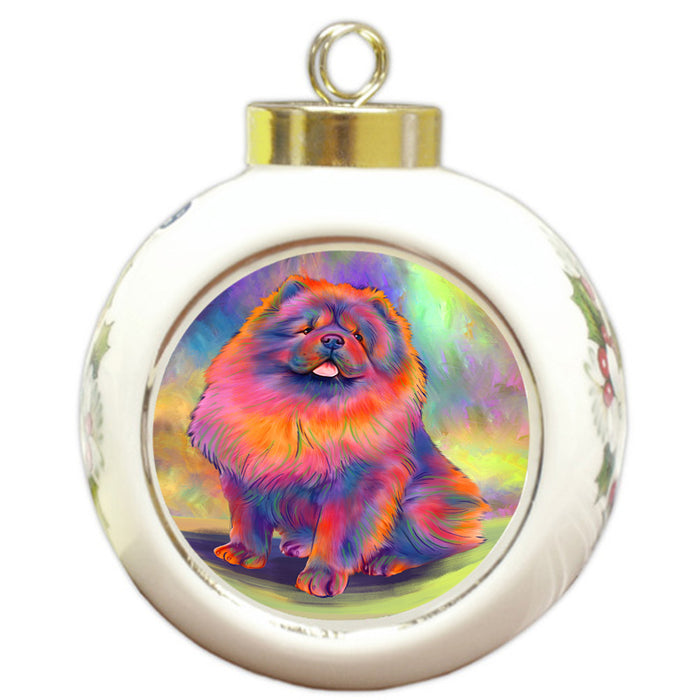 Paradise Wave Chow Chow Dog Round Ball Christmas Ornament RBPOR57059