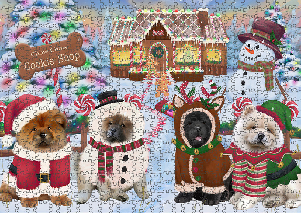 Holiday Gingerbread Cookie Shop Chow Chows Dog Puzzle  PUZL93772