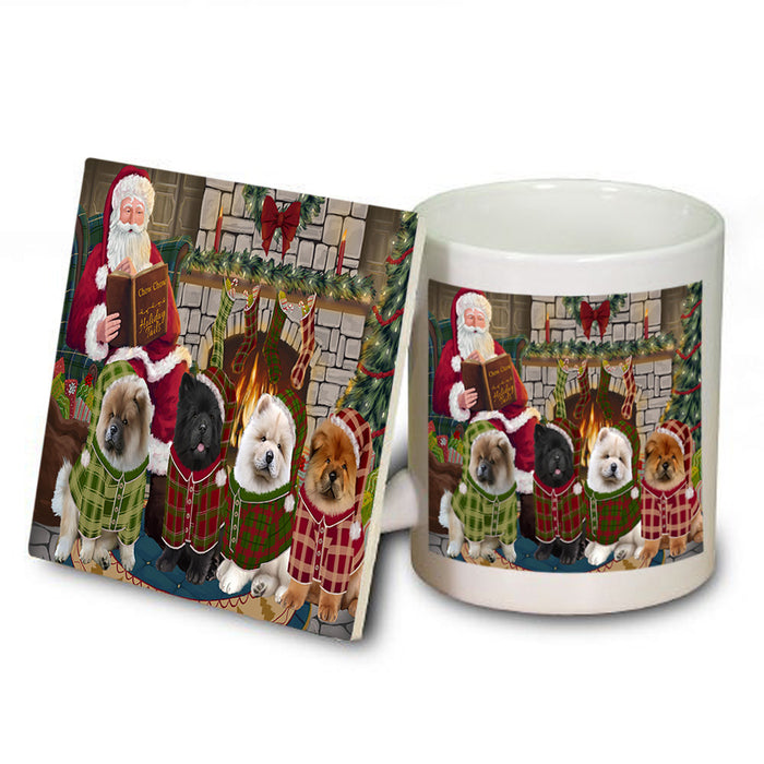 Christmas Cozy Holiday Tails Chow Chows Dog Mug and Coaster Set MUC55109