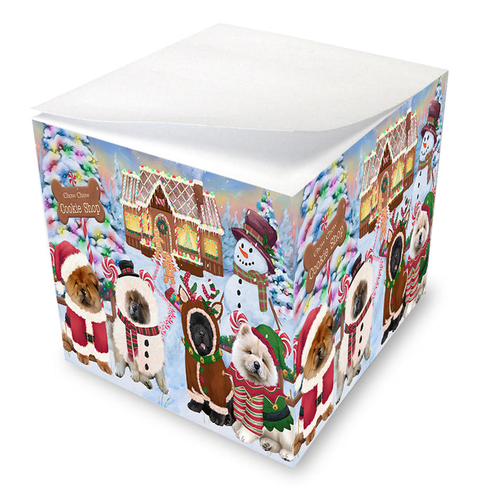 Holiday Gingerbread Cookie Shop Chow Chows Dog Note Cube NOC54465