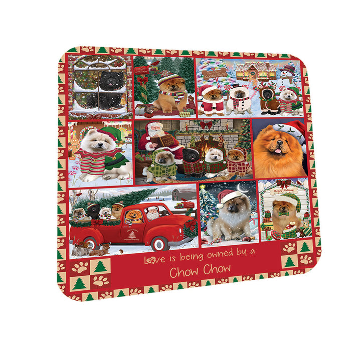 Love is Being Owned Christmas Chow Chow Dogs Coasters Set of 4 CST57175