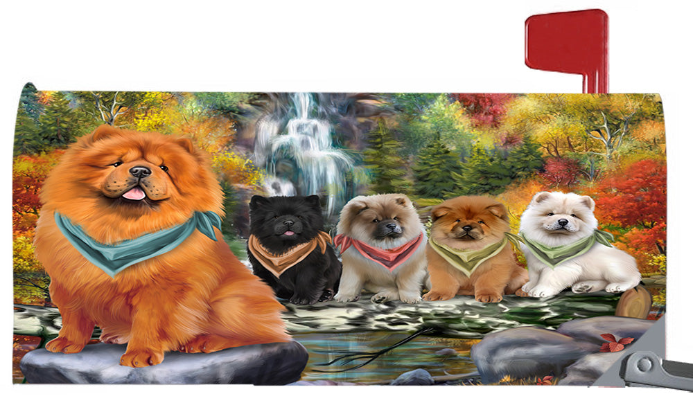 Scenic Waterfall Chow Chow Dogs Magnetic Mailbox Cover MBC48721
