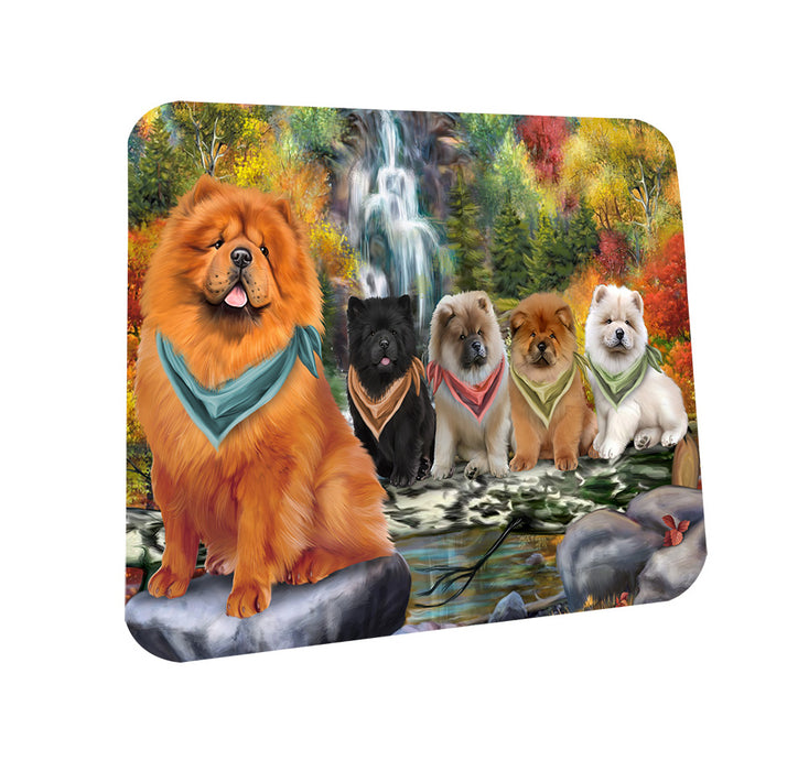 Scenic Waterfall Chow Chow Dog Coasters Set of 4 CST49649