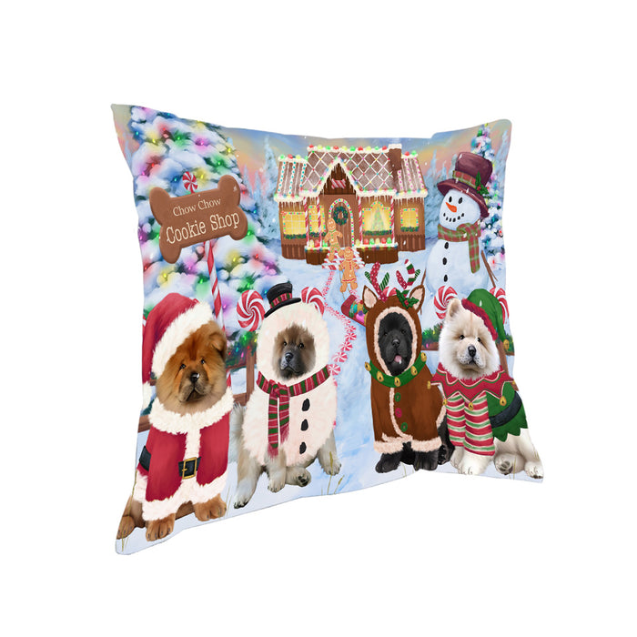 Holiday Gingerbread Cookie Shop Chow Chows Dog Pillow PIL79864
