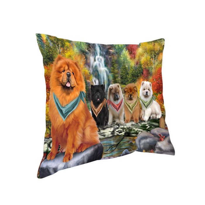 Scenic Waterfall Chow Chow Dog Pillow PIL54816