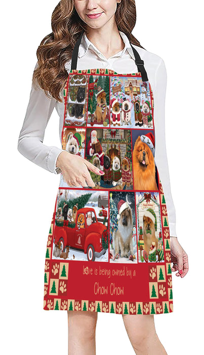 Love is Being Owned Christmas Chow Chow Dogs Apron