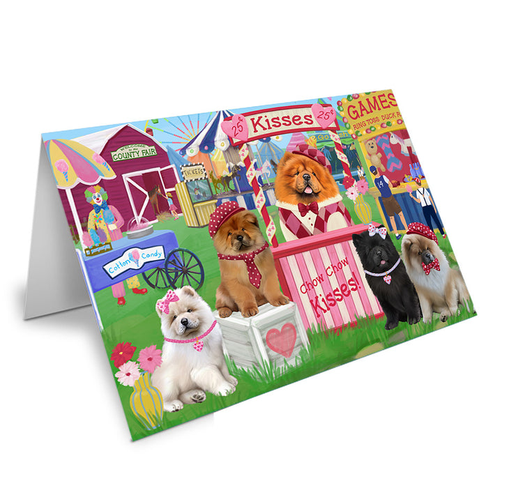 Carnival Kissing Booth Chow Chows Dog Handmade Artwork Assorted Pets Greeting Cards and Note Cards with Envelopes for All Occasions and Holiday Seasons GCD71999