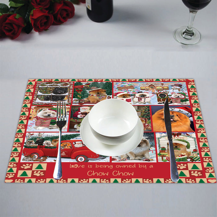 Love is Being Owned Christmas Chow Chow Dogs Placemat
