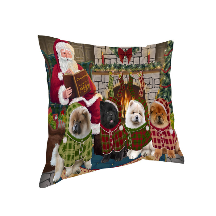 Christmas Cozy Holiday Tails Chow Chows Dog Pillow PIL69396