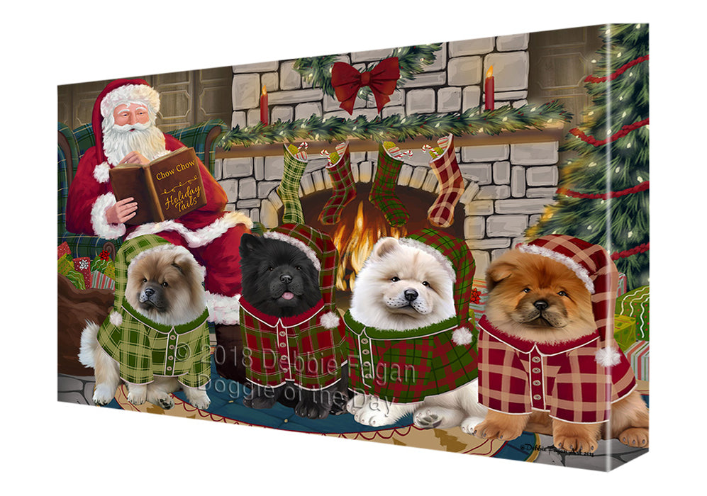 Christmas Cozy Holiday Tails Chow Chows Dog Canvas Print Wall Art Décor CVS115982